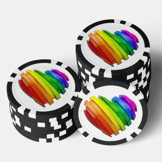 SlipperyJoe's stolze Herzform mehrere Horizonte Pokerchips (Stapel)