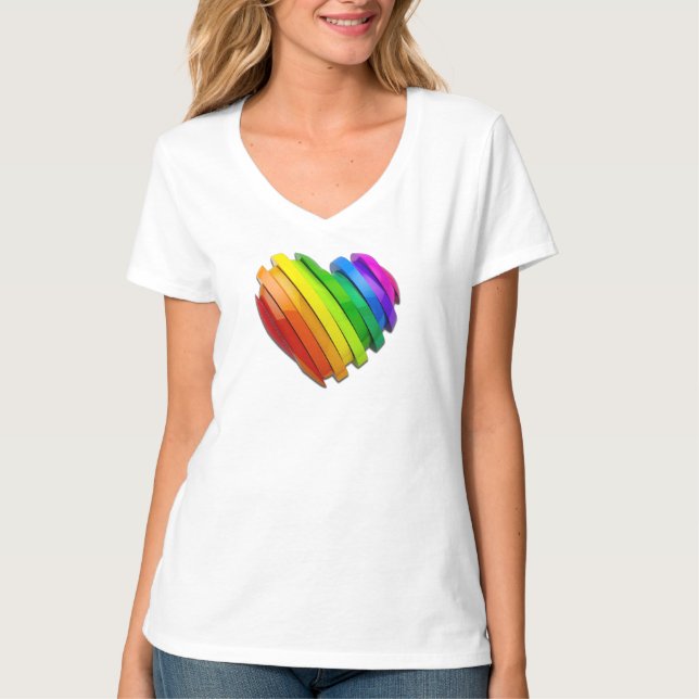 SlipperyJoe's stolze Herzform mehrere Horizonte T-Shirt (Vorderseite)
