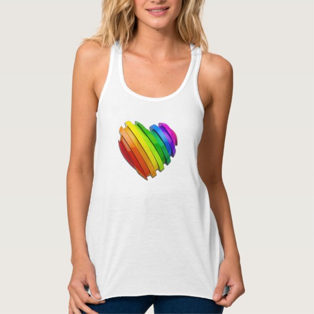 SlipperyJoe's stolze Herzform mehrere Horizonte Tank Top (Vorderseite)