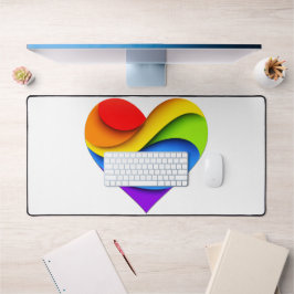 SlipperyJoe's stolze Herzkurve Form 3-D drei-d Schreibtischunterlage