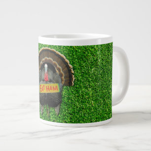 SlipperyJoe's stolzer Truthahn isst Schinken roter Jumbo-Tasse