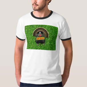 SlipperyJoe's stolzer Truthahn isst Schinken roter T-Shirt