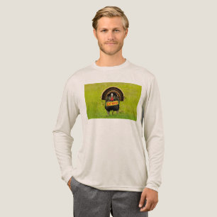 SlipperyJoe's stolzer Truthahn isst Schinken roter Tri-Blend Shirt