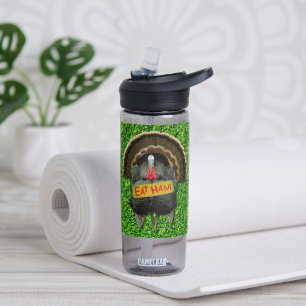 SlipperyJoe's stolzer Truthahn isst Schinken roter Trinkflasche