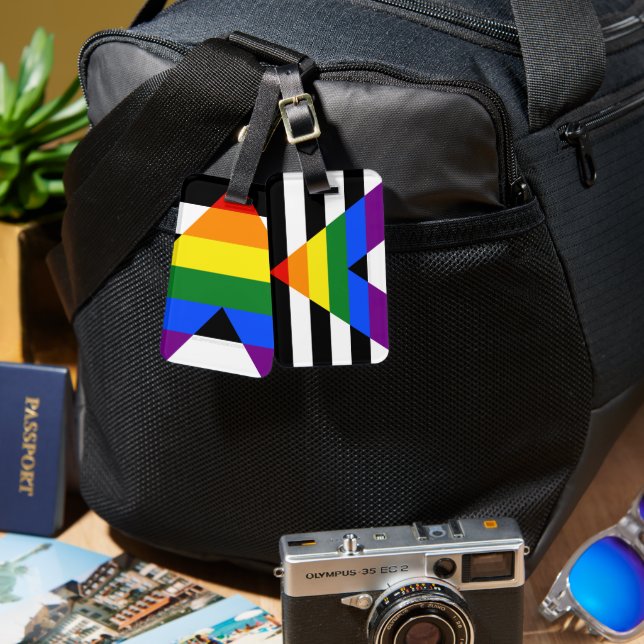 SlipperyJoe's Straight Ally Flag Gay Geschenke LGB Gepäckanhänger (Vorderseite & Rückseite)