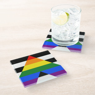 SlipperyJoe's Straight Ally Flag Gay Geschenke LGB Glasuntersetzer
