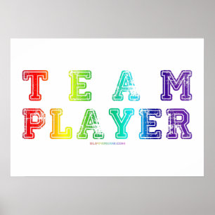 SlipperyJoe's Team Player Worte Stolz Farben Regen Poster