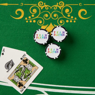 SlipperyJoe's Team Player-Wörter Farbverlauf Regen Pokerchips
