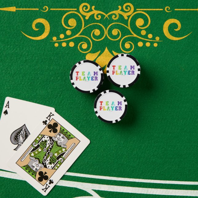 SlipperyJoe's Team Player-Wörter Farbverlauf Regen Pokerchips (Pokertisch (Stapel))