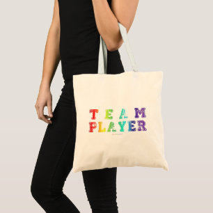 SlipperyJoe's Team Player-Wörter Farbverlauf Regen Tragetasche