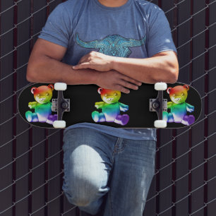SlipperyJoe's Teddybär aus gebürstetem Metall, gla Skateboard