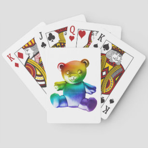 SlipperyJoe's Teddybär aus gebürstetem Metall, gla Spielkarten