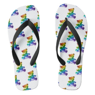 SlipperyJoe's Teddybär aus gebürstetem Metall, san Flip Flops