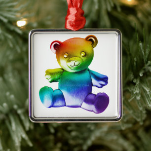SlipperyJoe's Teddybär aus gebürstetem Metall, san Ornament Aus Metall