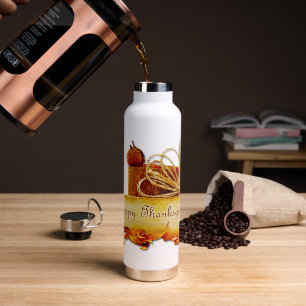 SlipperyJoe's Thanksgiving Eicheln Blätter Seil LG Trinkflasche