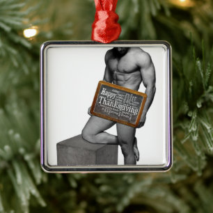 SlipperyJoe's Thanksgiving-Tradition muskulöser Ma Ornament Aus Metall