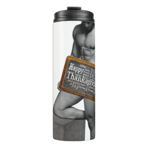 SlipperyJoe's Thanksgiving-Tradition muskulöser Ma Thermosbecher