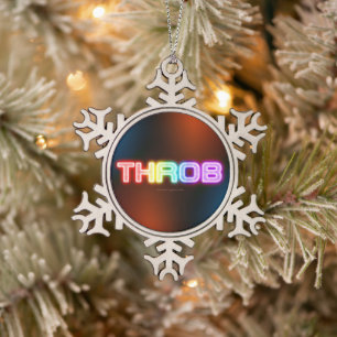 SlipperyJoe's throb Regenbogenförmige Gradientendi Schneeflocken Zinn-Ornament