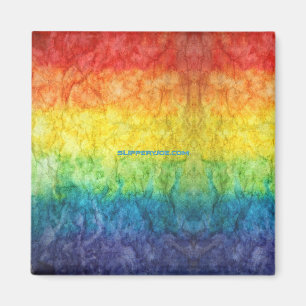 SlipperyJoe's tie-dyed Flagge Regenbogen in etwas Magnet
