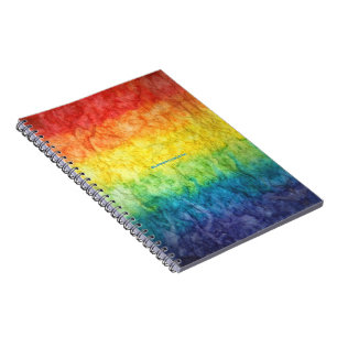 SlipperyJoe's tie-dyed Flagge Regenbogen in etwas Notizblock
