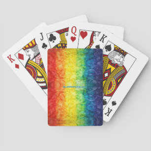 SlipperyJoe's tie-dyed Flagge Regenbogen in etwas Spielkarten
