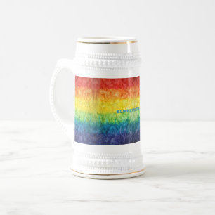 SlipperyJoe's tie-gefärbte Flagge Regenbogen in et Bierglas