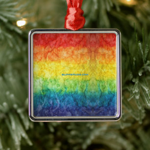 SlipperyJoe's tie-gefärbte Flagge Regenbogen in et Ornament Aus Metall