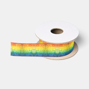 SlipperyJoe's tie-gefärbte Flagge Regenbogen in et Satinband