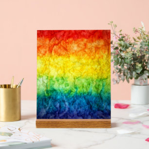 SlipperyJoes tie-gefärbte Regenbogenflagge in etwa Acrylschild