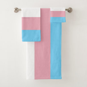 SlipperyJoe's Transgender-Stolzflagge Sichtbarkeit Badhandtuch Set