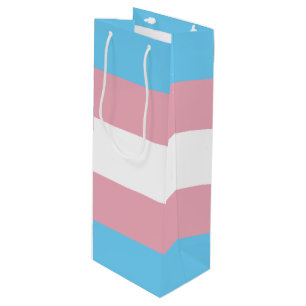 SlipperyJoe's Transgender-Stolzflagge Sichtbarkeit Geschenktüte Für Weinflaschen