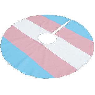 SlipperyJoe's Transgender-Stolzflagge Sichtbarkeit Polyester Weihnachtsbaumdecke