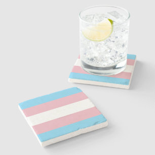 SlipperyJoe's Transgender-Stolzflagge Sichtbarkeit Steinuntersetzer