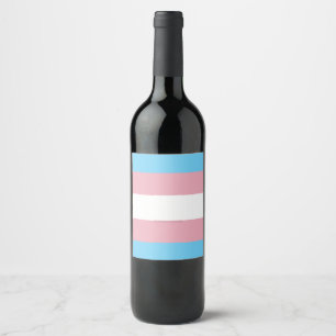 SlipperyJoe's Transgender-Stolzflagge Sichtbarkeit Weinetikett