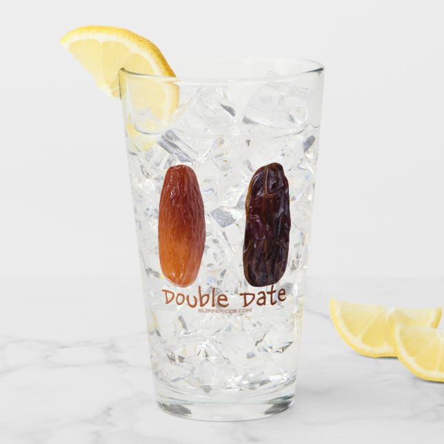 SlipperyJoe's Two Dates Double Date lustiges Shriv Glas (Vorderseite Ice)