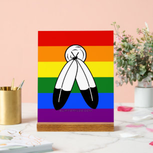 SlipperyJoe's Two-Spirit-Stolzflagge Indigene Symb Acrylschild