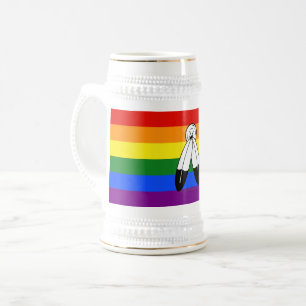 SlipperyJoe's Two-Spirit-Stolzflagge Indigene Symb Bierglas