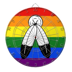 SlipperyJoe's Two-Spirit-Stolzflagge Indigene Symb Dartscheibe