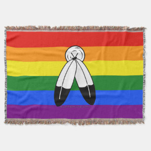 SlipperyJoe's Two-Spirit-Stolzflagge Indigene Symb Decke