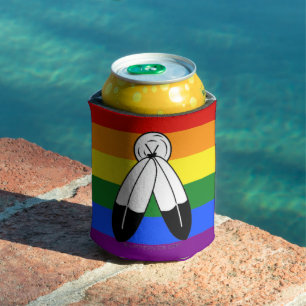 SlipperyJoe's Two-Spirit-Stolzflagge Indigene Symb Dosenkühler