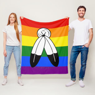 SlipperyJoe's Two-Spirit-Stolzflagge Indigene Symb Fleecedecke