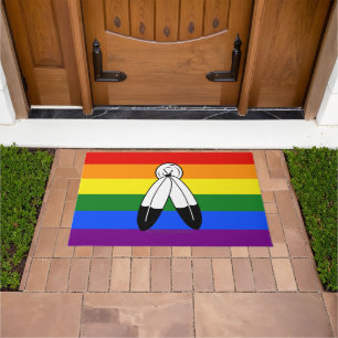 SlipperyJoe's Two-Spirit-Stolzflagge Indigene Symb Fußmatte