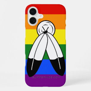 SlipperyJoe's Two-Spirit-Stolzflagge Indigene Symb iPhone 16 Plus Hülle