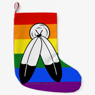 SlipperyJoe's Two-Spirit-Stolzflagge Indigene Symb Kleiner Weihnachtsstrumpf