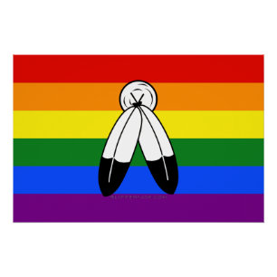 SlipperyJoe's Two-Spirit-Stolzflagge Indigene Symb Poster