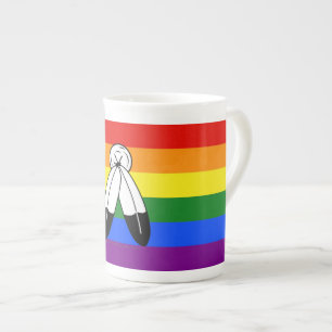 SlipperyJoe's Two-Spirit-Stolzflagge Indigene Symb Prozellantasse