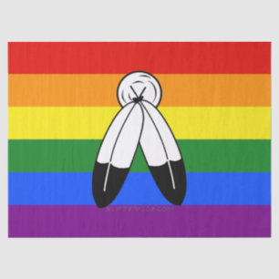 SlipperyJoe's Two-Spirit-Stolzflagge Indigene Symb Seidenpapier