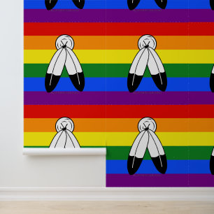 SlipperyJoe's Two-Spirit-Stolzflagge Indigene Symb Tapete
