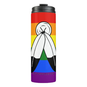 SlipperyJoe's Two-Spirit-Stolzflagge Indigene Symb Thermosbecher