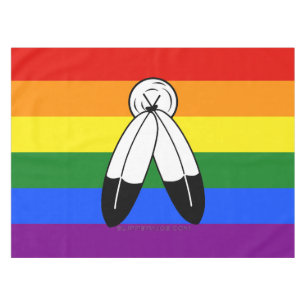 SlipperyJoe's Two-Spirit-Stolzflagge Indigene Symb Tischdecke